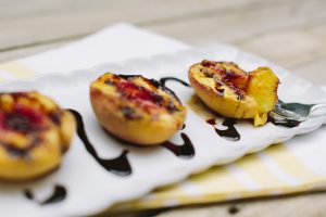 Grilled Peaches with Balsamic Reduction #whole30 #whole30recipes #paleo #paleorecipes