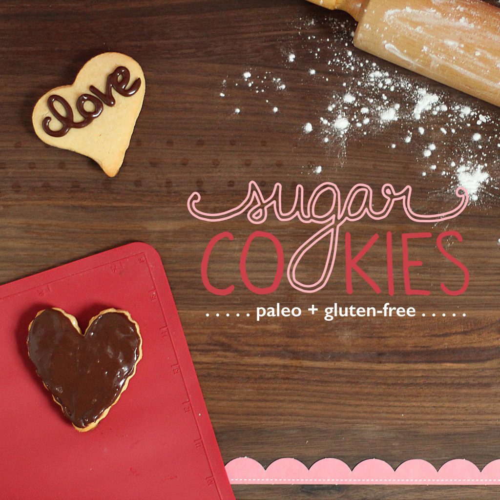 Valentine's Paleo Sugar Cookies #paleo #paleosweets #paleorecipes #oliveyouwhole