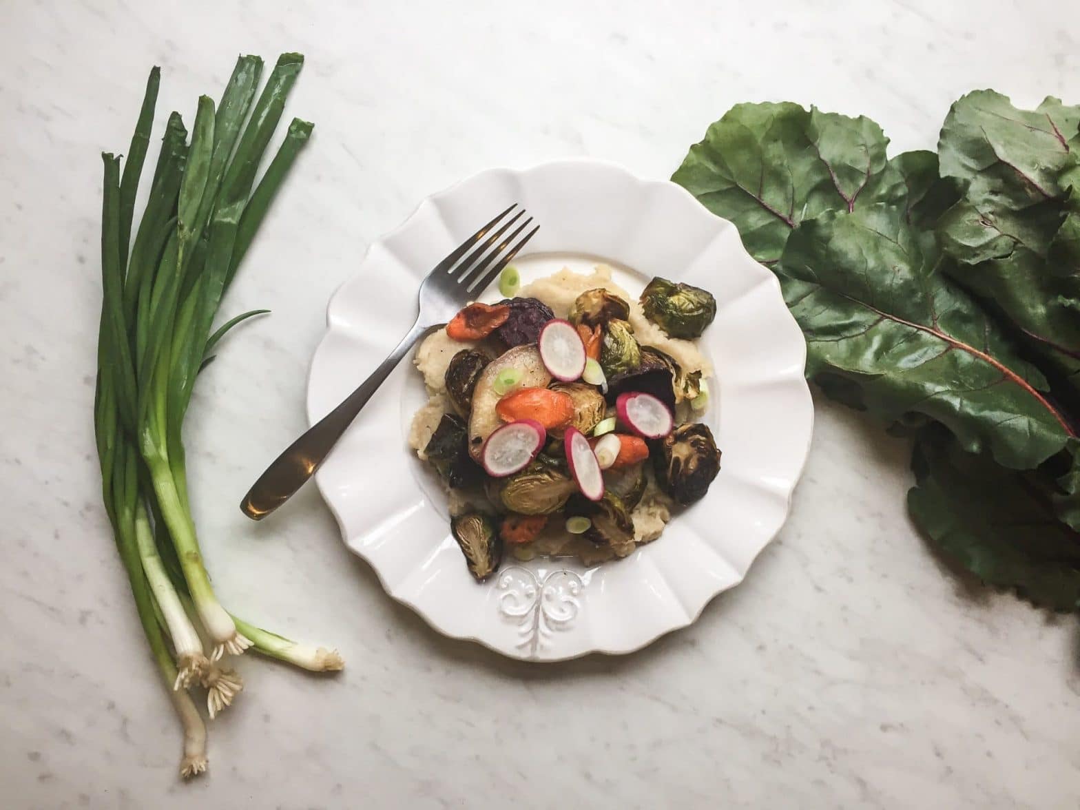 The Most Delicious Paleo Roasted Vegetables with a Caramelized Onion Purée Recipe