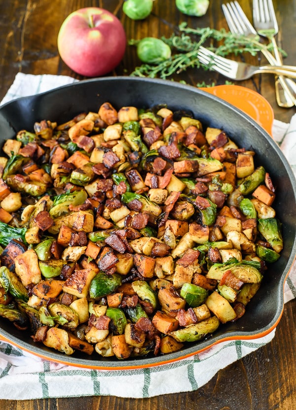 Whole30-Chicken-Apple-Sweet-Potato-Skillet-with-Bacon-and-Brussels-Sprouts