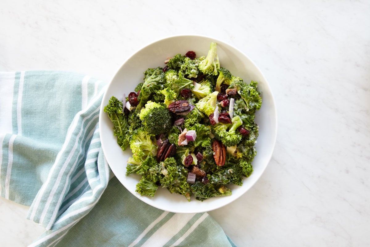 Whole30 + Paleo Kale + Broccoli Salad Recipe