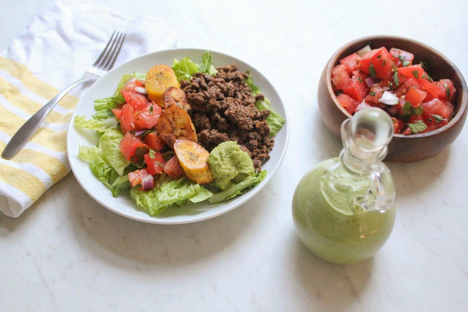 Paleo Taco Salad Recipe with Green Goddess Dressing