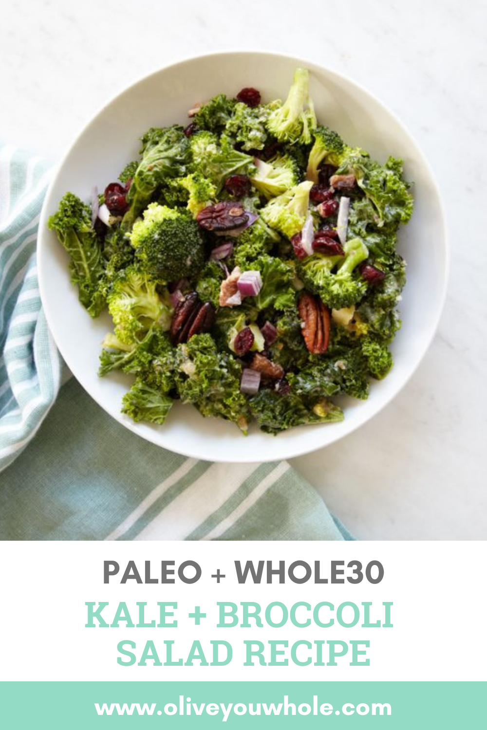 Paleo +Whole30 Kale + Broccoli Salad Recipe Pinterest
