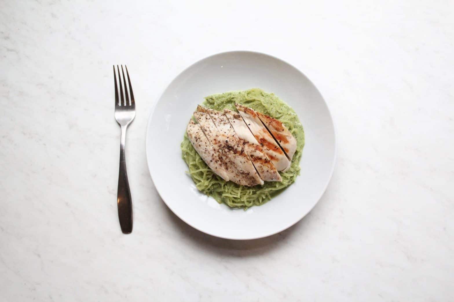 Whole30 + Paleo Creamy Pesto Chicken “Alfredo” Recipe