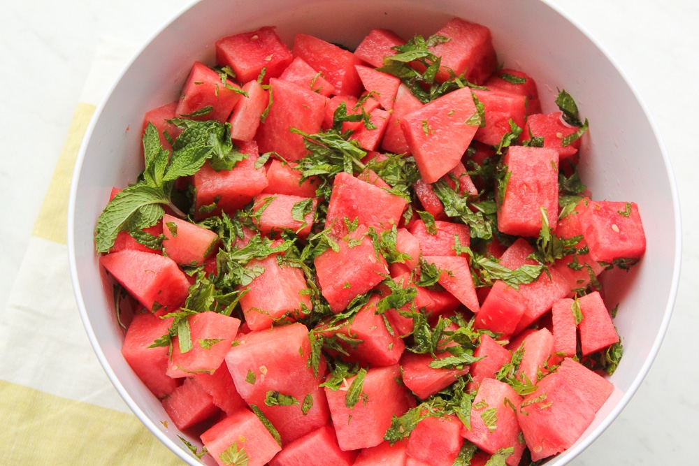 Mint Lime Watermelon Salad Recipe (Whole30 + Paleo)