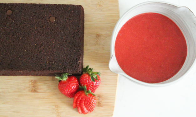 Chocolate Yogurt Cake Recipe with Strawberry Coulis (Gluten Free + Dairy Free)