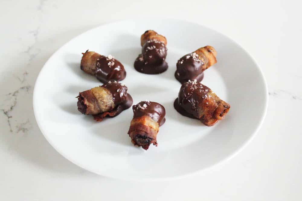 Chocolate Dipped Bacon Wrapped Dates Recipe