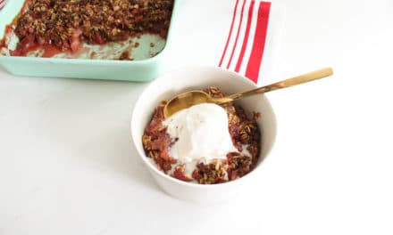 Strawberry Rhubarb Crisp Recipe (Gluten Free + Dairy Free)