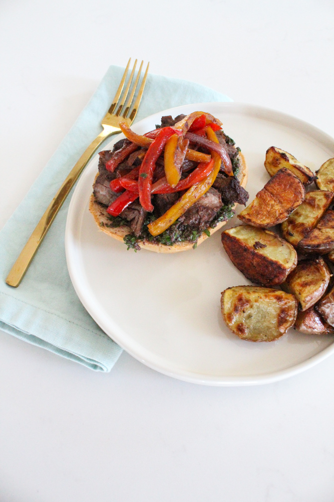 Grilled Flank Steak with Grilled Peppers-2