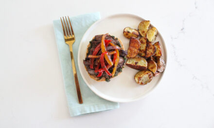 Marinated Flank Steak with Grilled Onions and Peppers (Whole30 + Paleo)