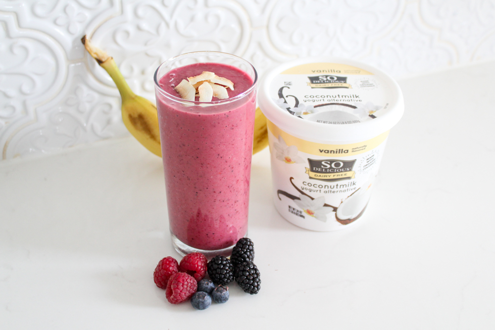 Dairy Free Mixed Berry Smoothie Recipe with Yogurt Alternative