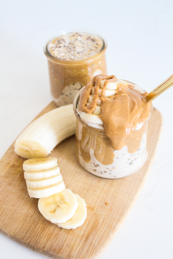 Peanut Butter and Banana Overnight Oats