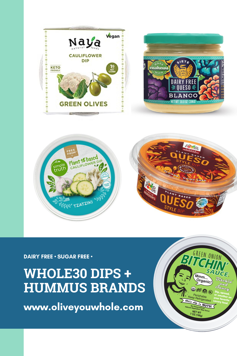 Whole30 Dips + Hummus Pinterest