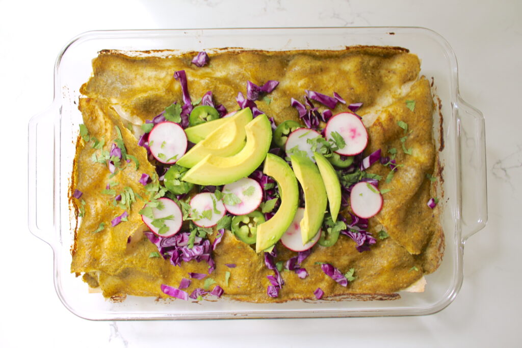 Green Chicken Enchilada Casserole