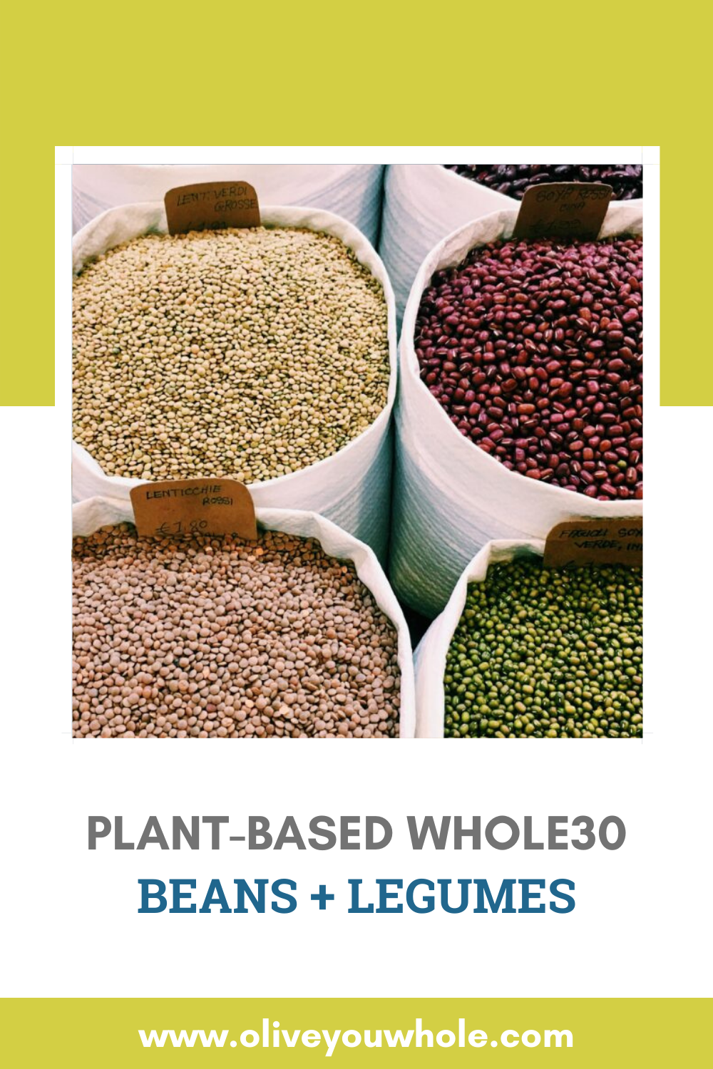 Plant-Based Whole30 Beans + Legumes Pinterest